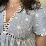 Robe bohème rayée (T40-T48) - bleu-ciel - 48