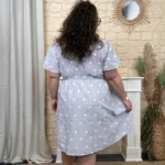 Robe bohème rayée (T40-T48) - bleu-ciel - 48