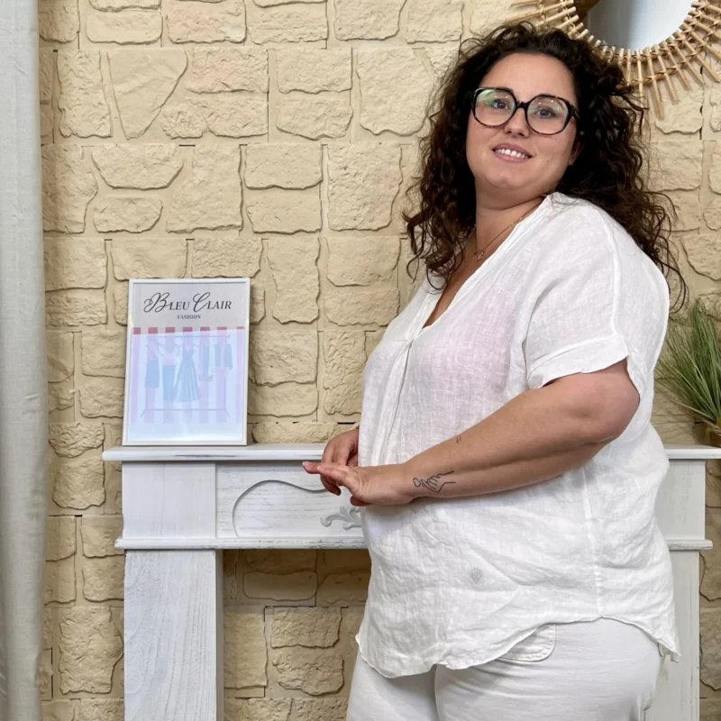 Blouse en lin - blanc - taille-unique-grande-taille