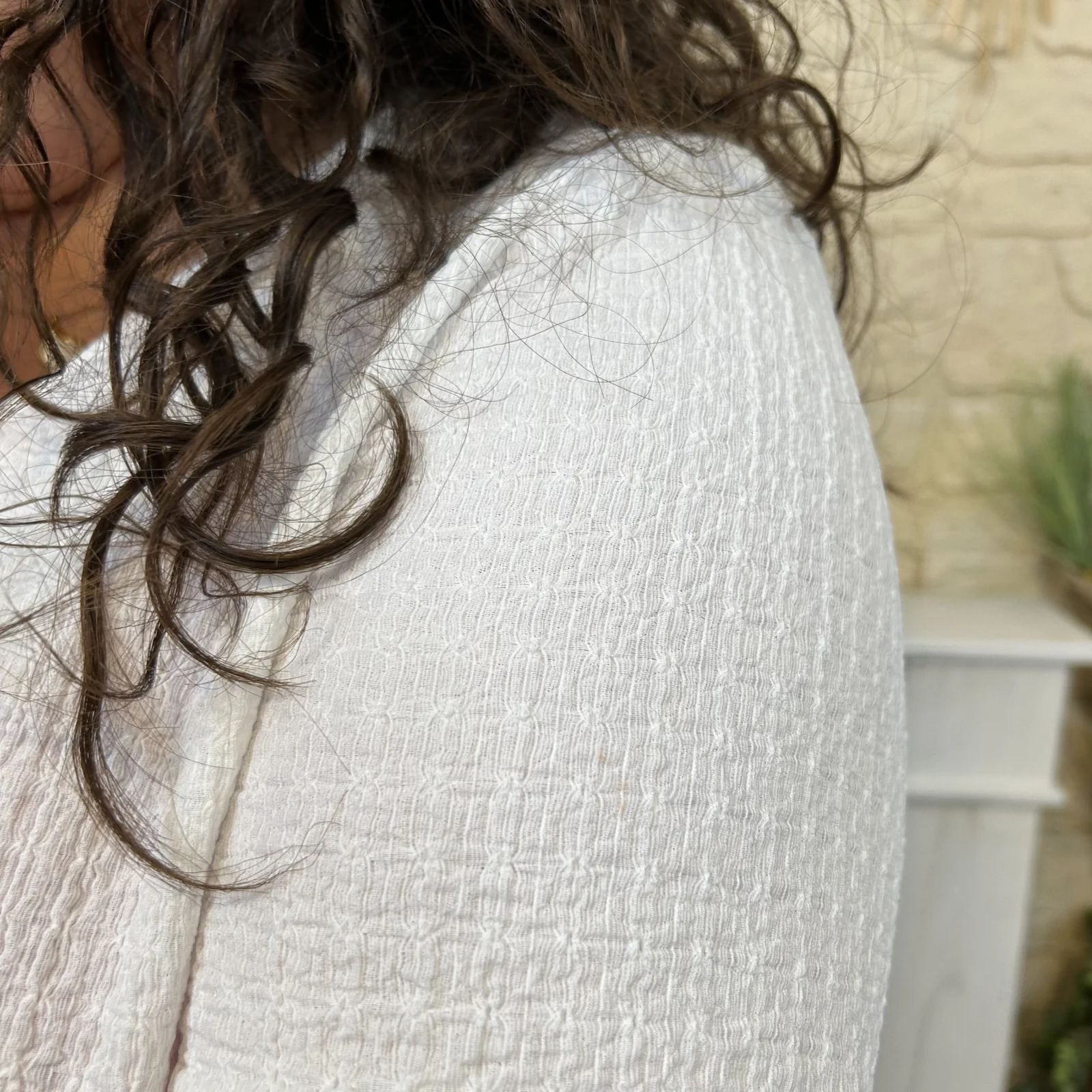 Tunique texturée dentelle dos - blanc - taille-unique-grande-taille