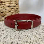 Ceinture femme sécable en croûte de cuir 2,2 cm - bordeaux - taille-unique-grande-taille