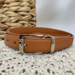 Ceinture femme sécable en croûte de cuir 2,2 cm - camel - taille-unique-grande-taille