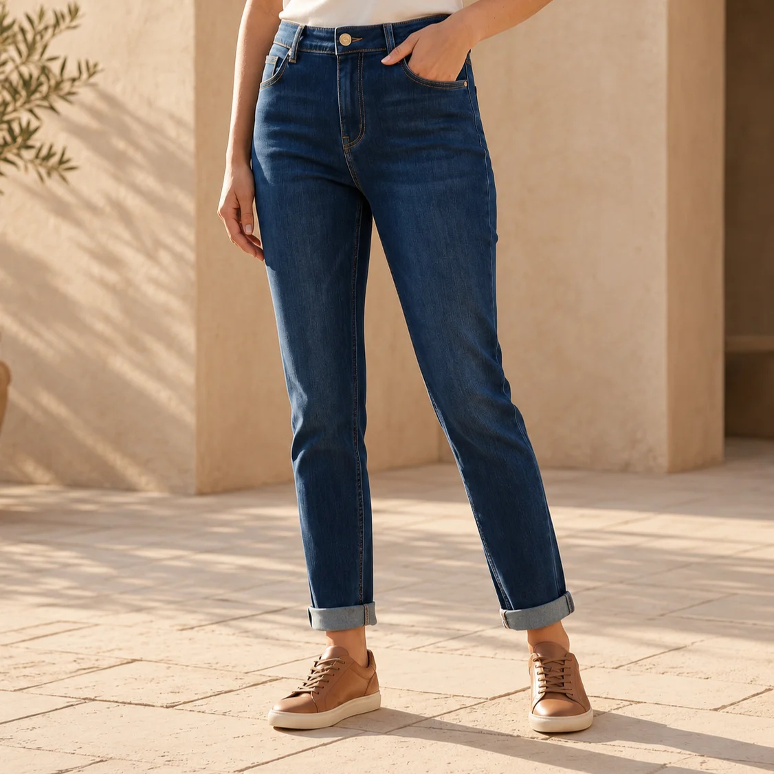Jean 7/8ème (T36-T44) - denim-fonce - 44