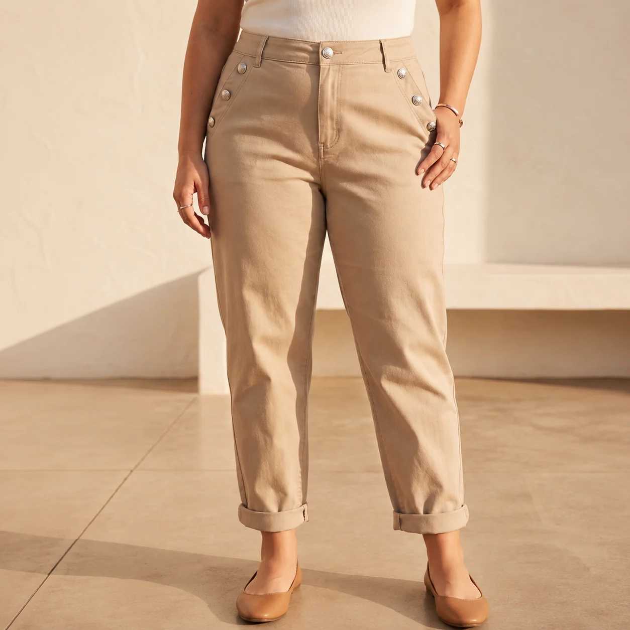Jean Mom (T42-T50) - beige - 40