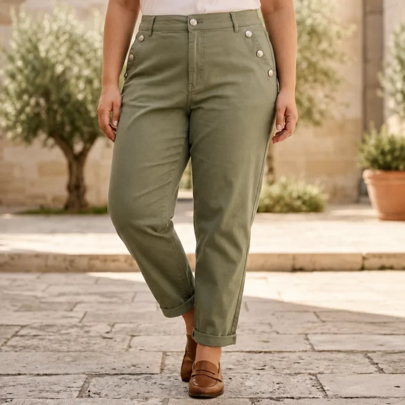 Jean Mom (T42-T50) - kaki - 50