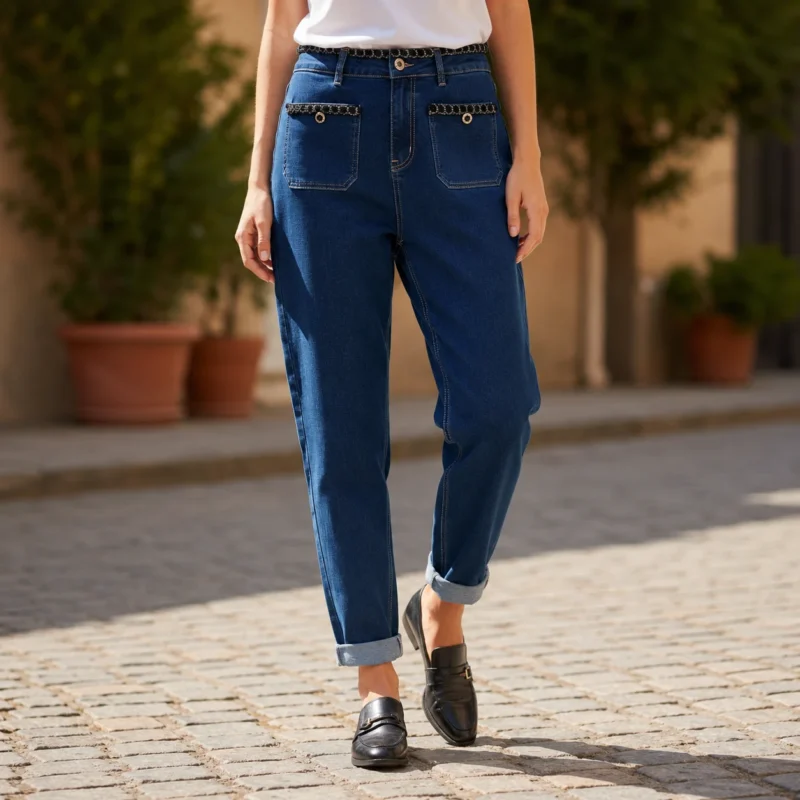Jean Mom (T36-T44) - denim-fonce - 44