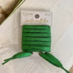 Lacets plats pailletés 120 cm - vert-bresil - sans-taille