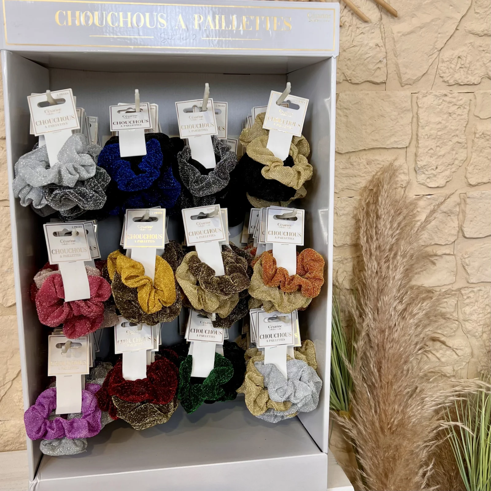 Chouchou pailleté - argente-dore - sans-taille