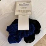 Lot de 2 chouchous pailletés femme - noir - sans-taille
