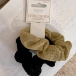 Lot de 2 chouchous pailletés femme - dore - sans-taille
