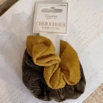 Lot de 2 chouchous pailletés femme - moutarde - sans-taille