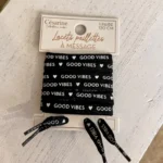 Lacet pailleté à message - noir - sans-taille