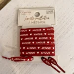 Lacet pailleté à message - rouge - sans-taille