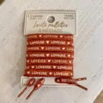 Lacet pailleté à message - orange - sans-taille