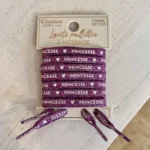 Lacet pailleté à message - violet - sans-taille