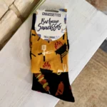Chaussettes fantaisie femme motifs gourmands - moutarde - taille-unique