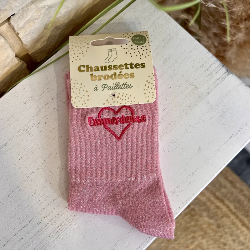 Chaussettes à paillettes "emmerdeuse" - sans-taille