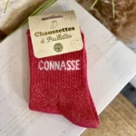 Chaussettes à paillettes - rouge - taille-unique