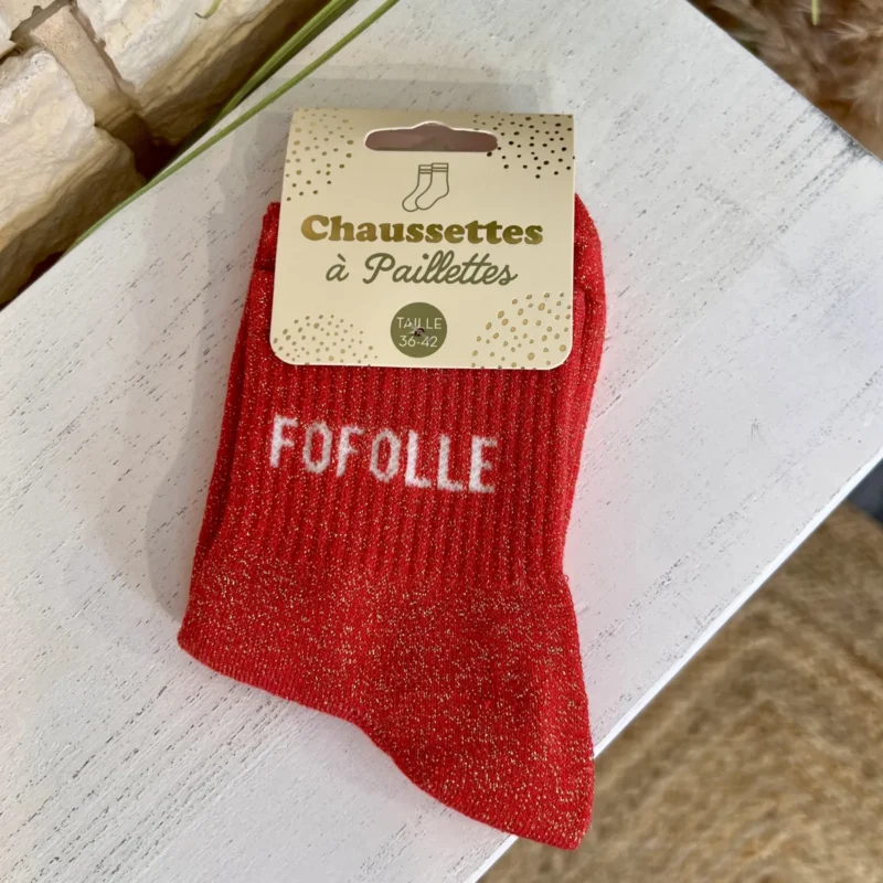 Chaussettes à paillettes "fofolle" - sans-taille