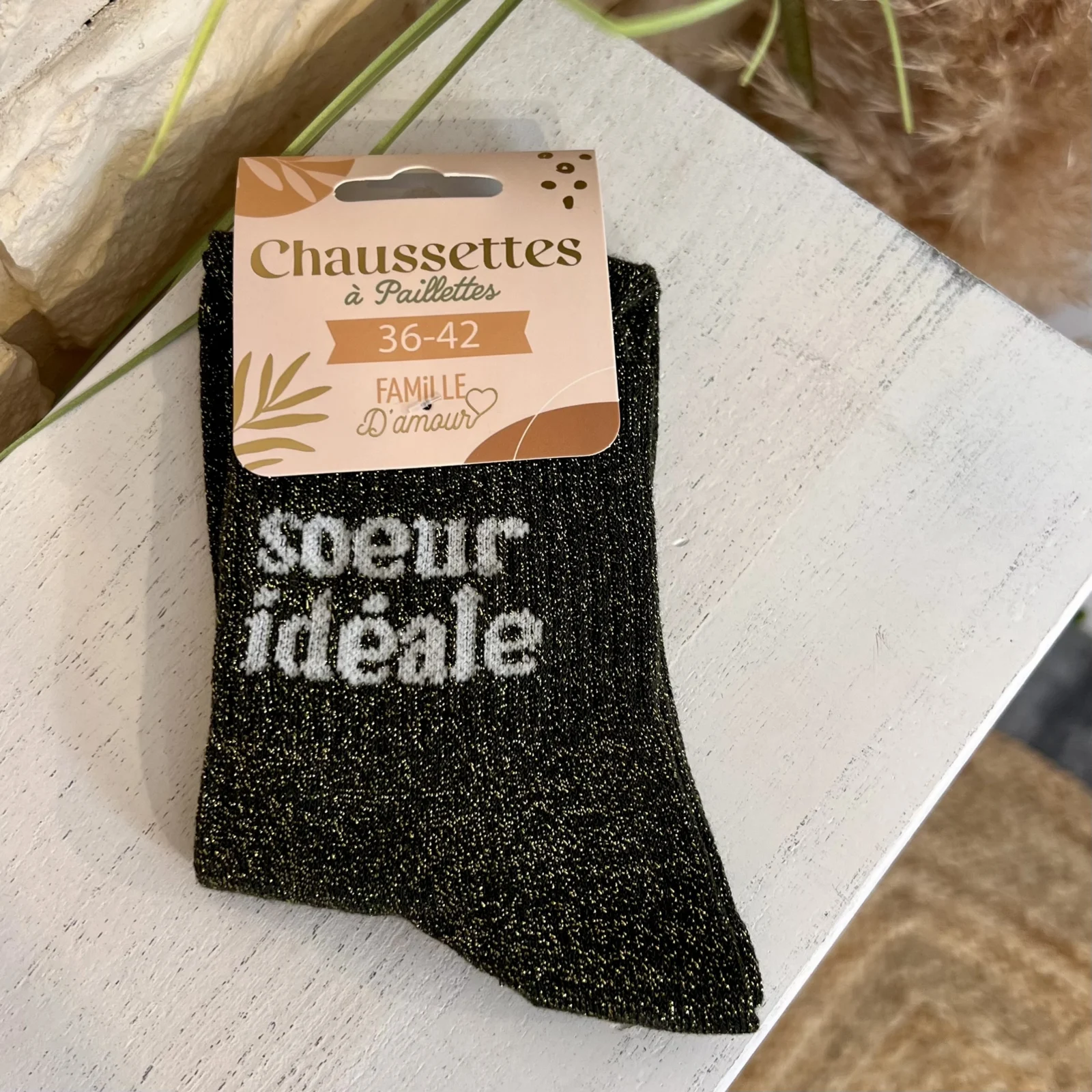 Chaussettes à paillettes - noir - taille-unique