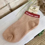 Socquettes pailletées à message femme - rose-poudre - sans-taille
