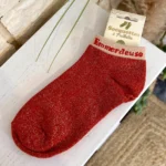 Socquettes pailletées à message femme - rouge - sans-taille