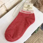 Socquettes pailletées à message femme - rouge - sans-taille