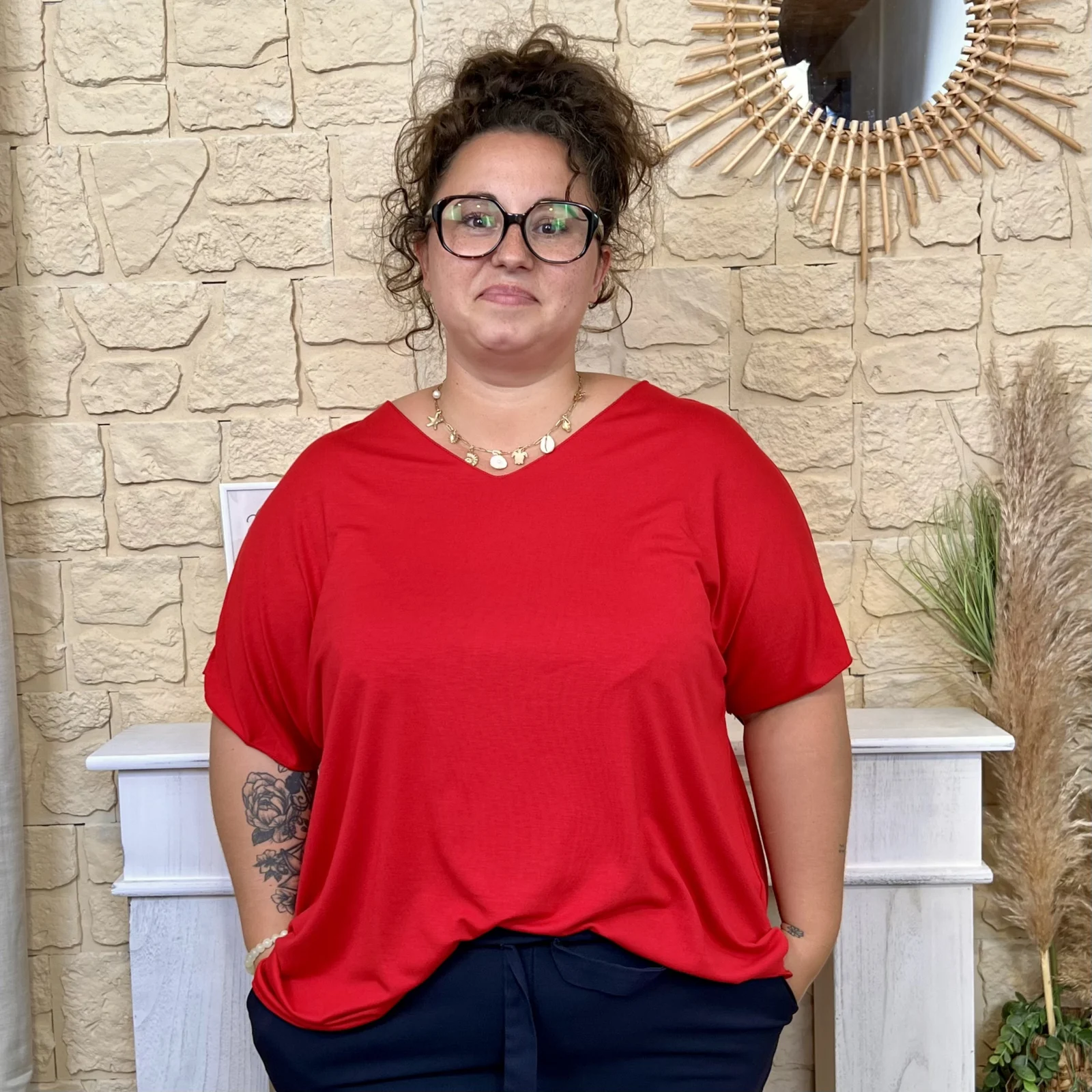 T-Shirt uni (GT) - rouge - taille-unique-grande-taille