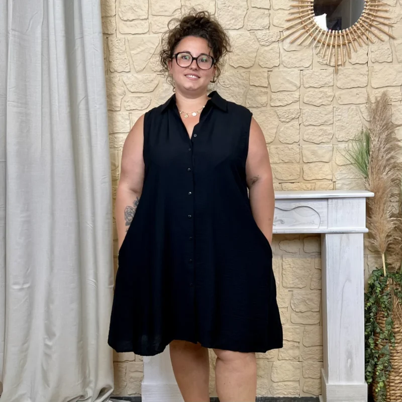 Robe unie - noir - 52
