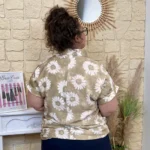 Blouse Marguerites (T44-T52) - taupe-ecru - 52