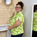 Blouse Marguerites (T44-T52) - vert-anis - 52