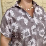 Blouse Marguerites (T44-T52) - gris - 52
