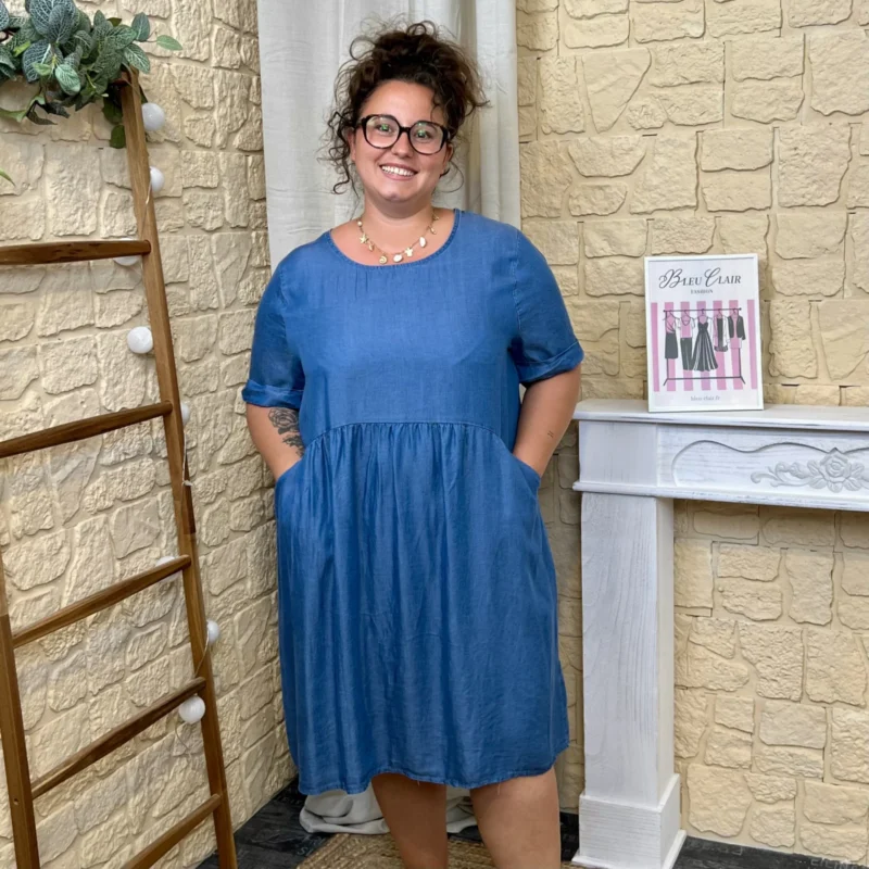 Robe denim décontractée - denim - taille-unique-grande-taille