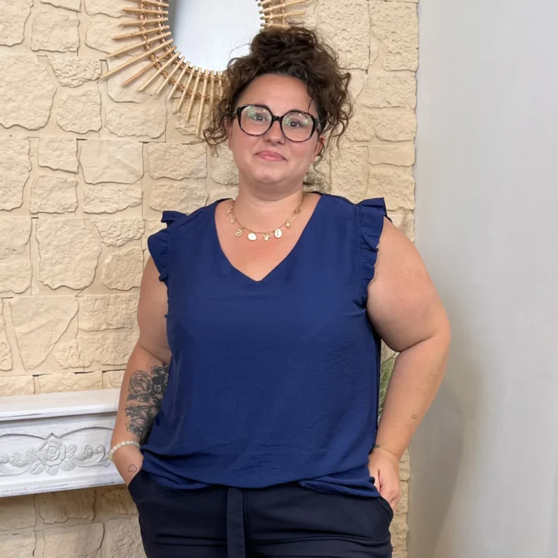 Blouse sans manches - marine - 52