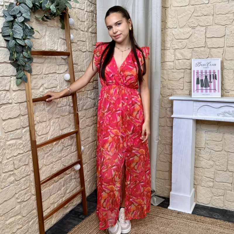 Robe longue estivale - rouge - 38