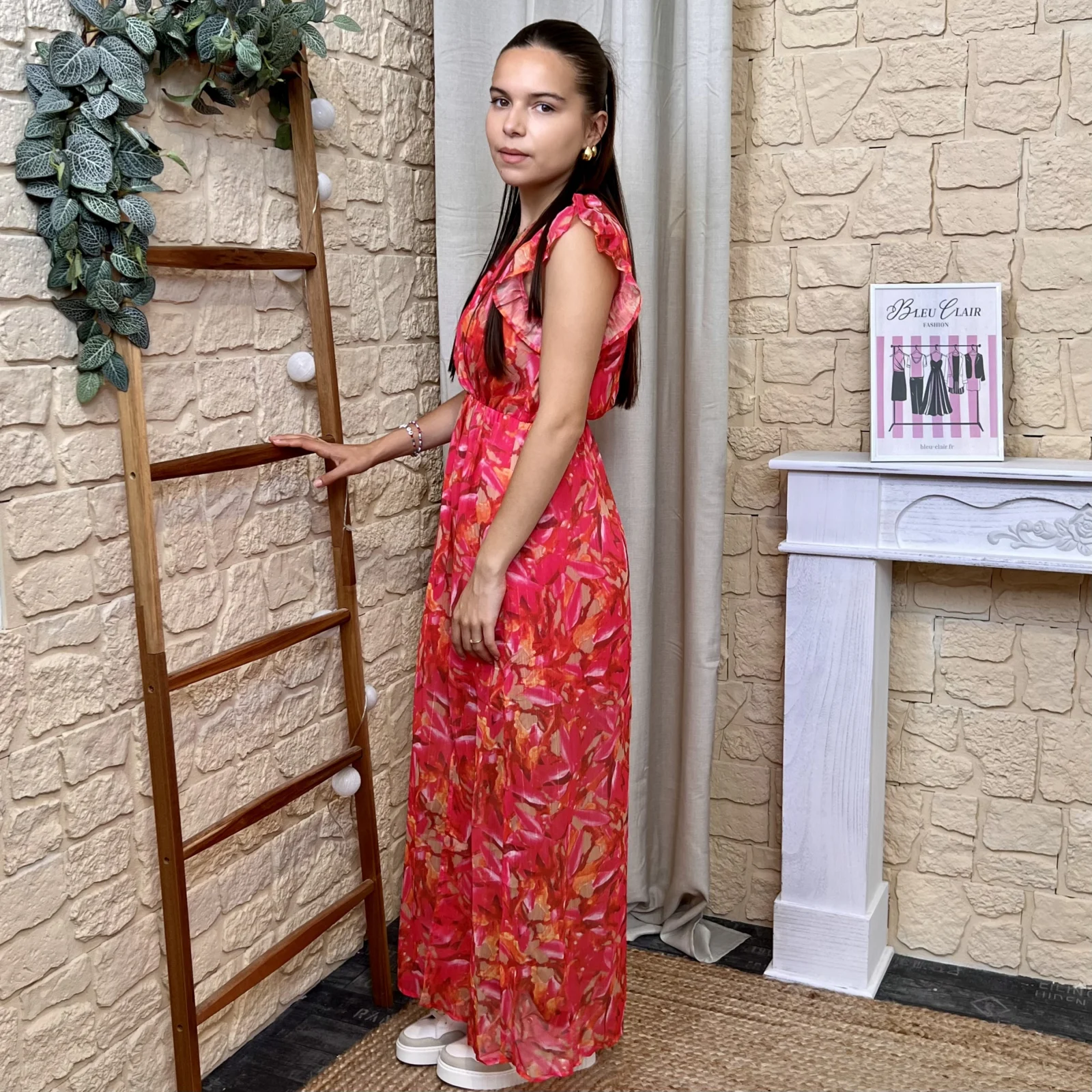 Robe longue estivale - rouge - 38
