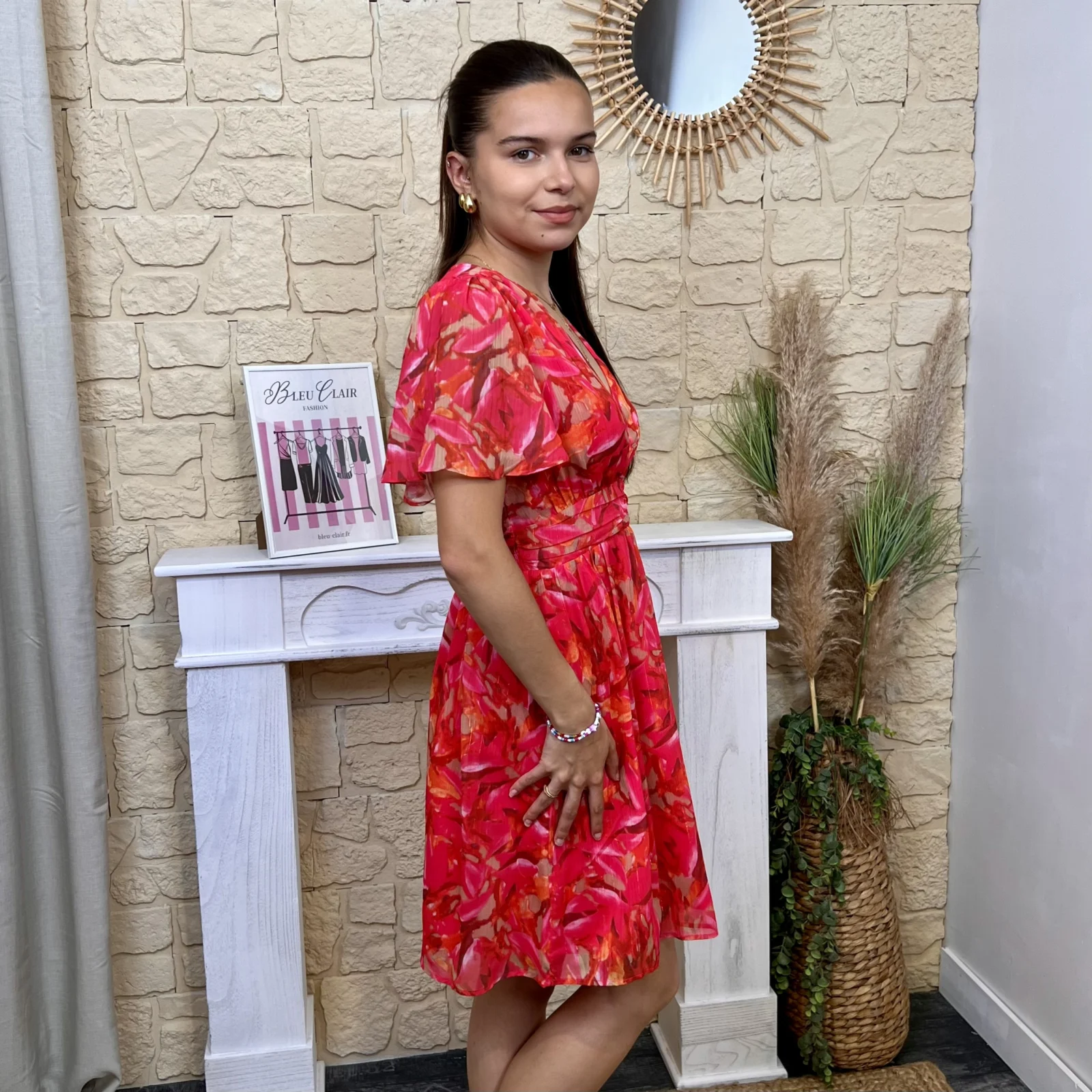 Robe courte estivale - rouge - 38