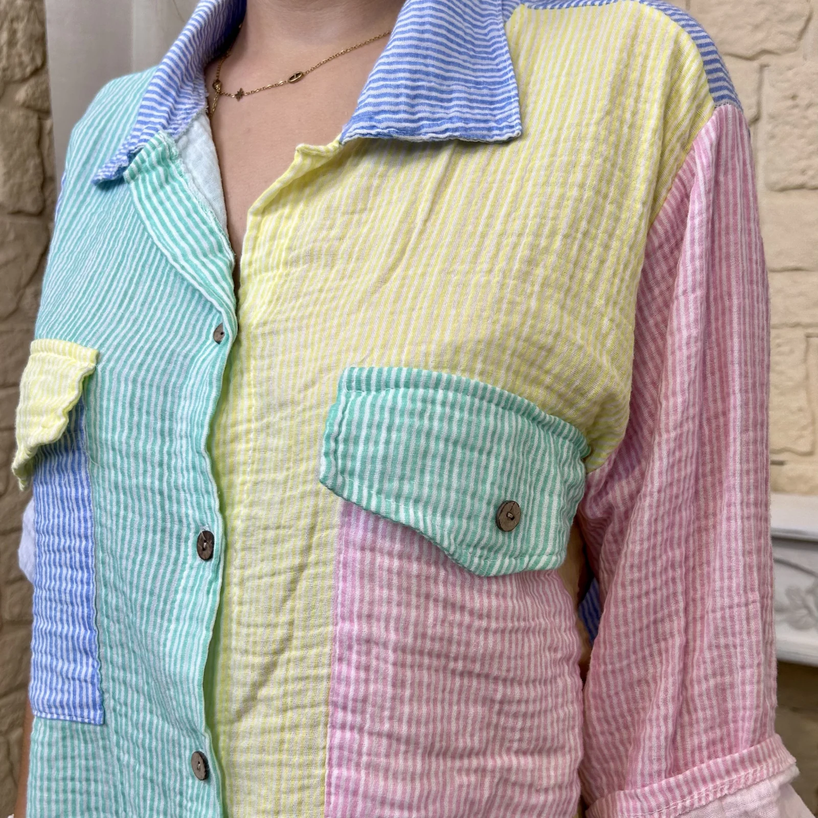 Chemise à rayure (TU) - bleu-jeans-colbl - taille-unique