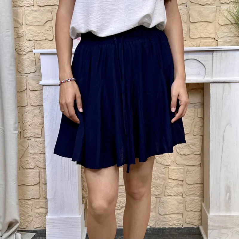 Jupe-short unie - marine - 38