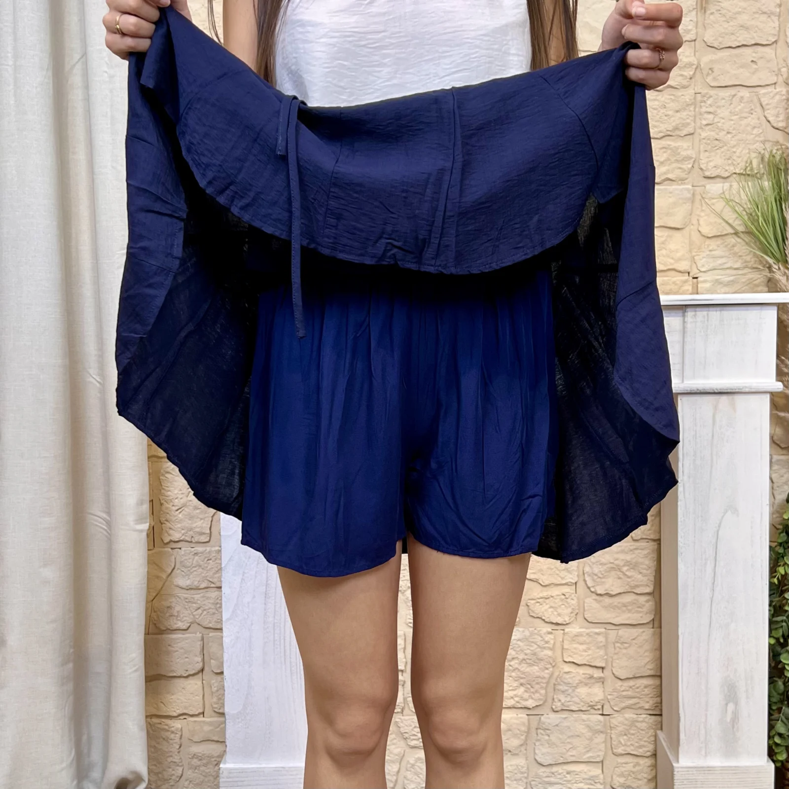 Jupe-short unie - marine - 38