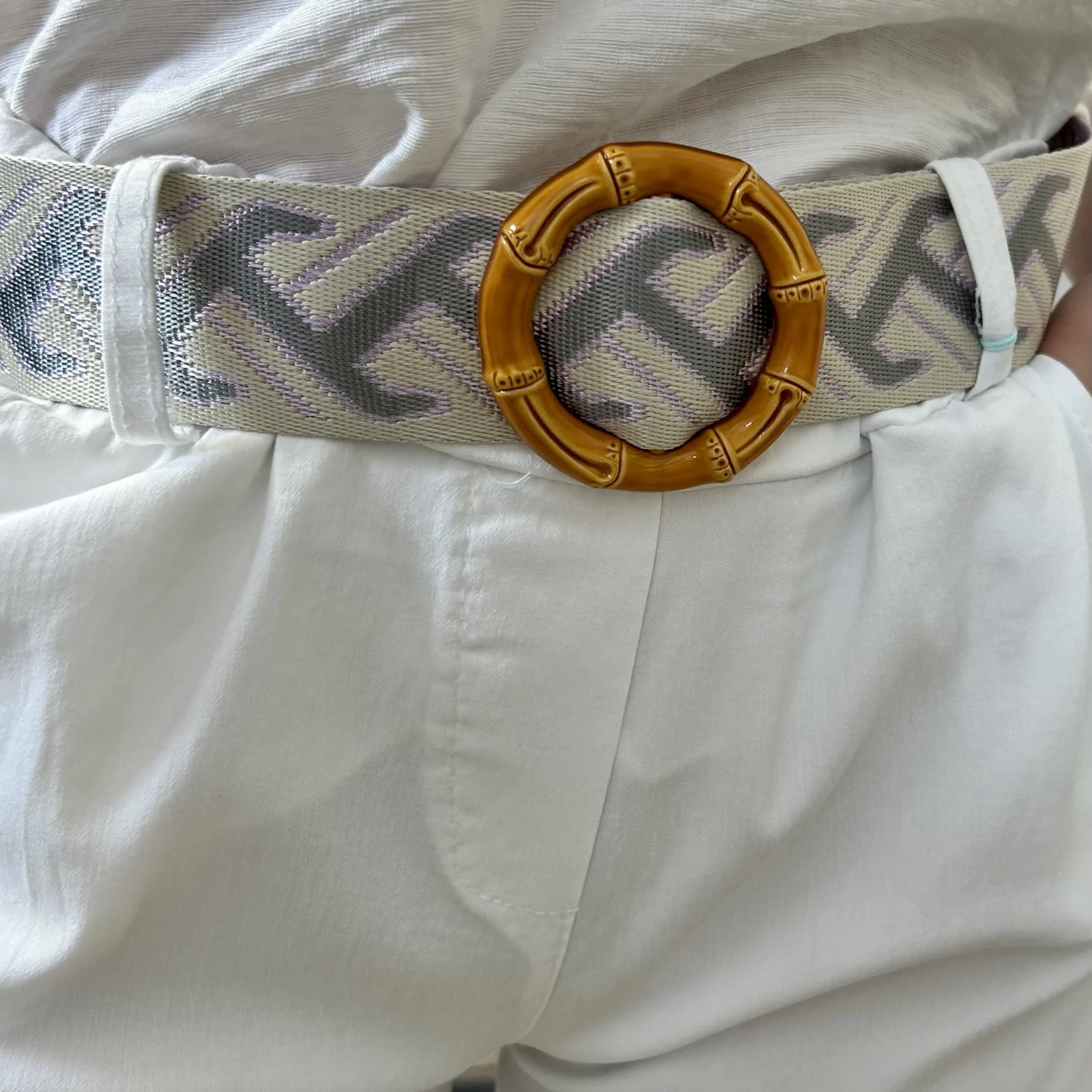 Bermuda avec ceinture tissée (TU) - blanc - taille-unique