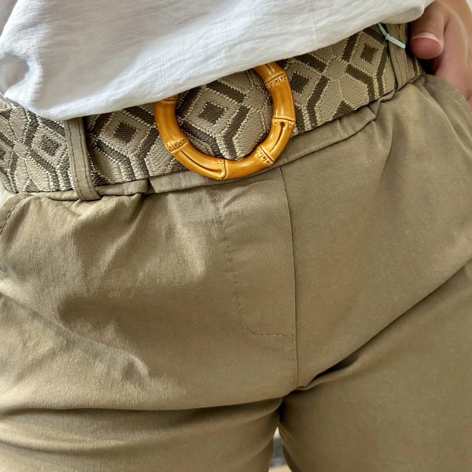 Bermuda avec ceinture tissée (TU) - camel - taille-unique
