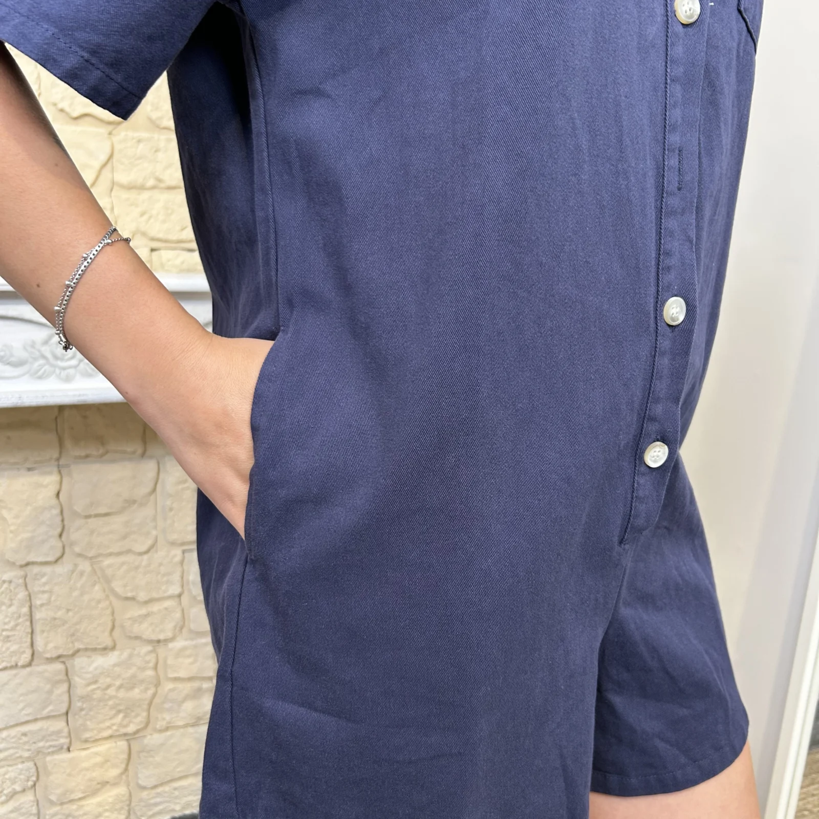 Combishort en coton (T36-T38) - marine - 38
