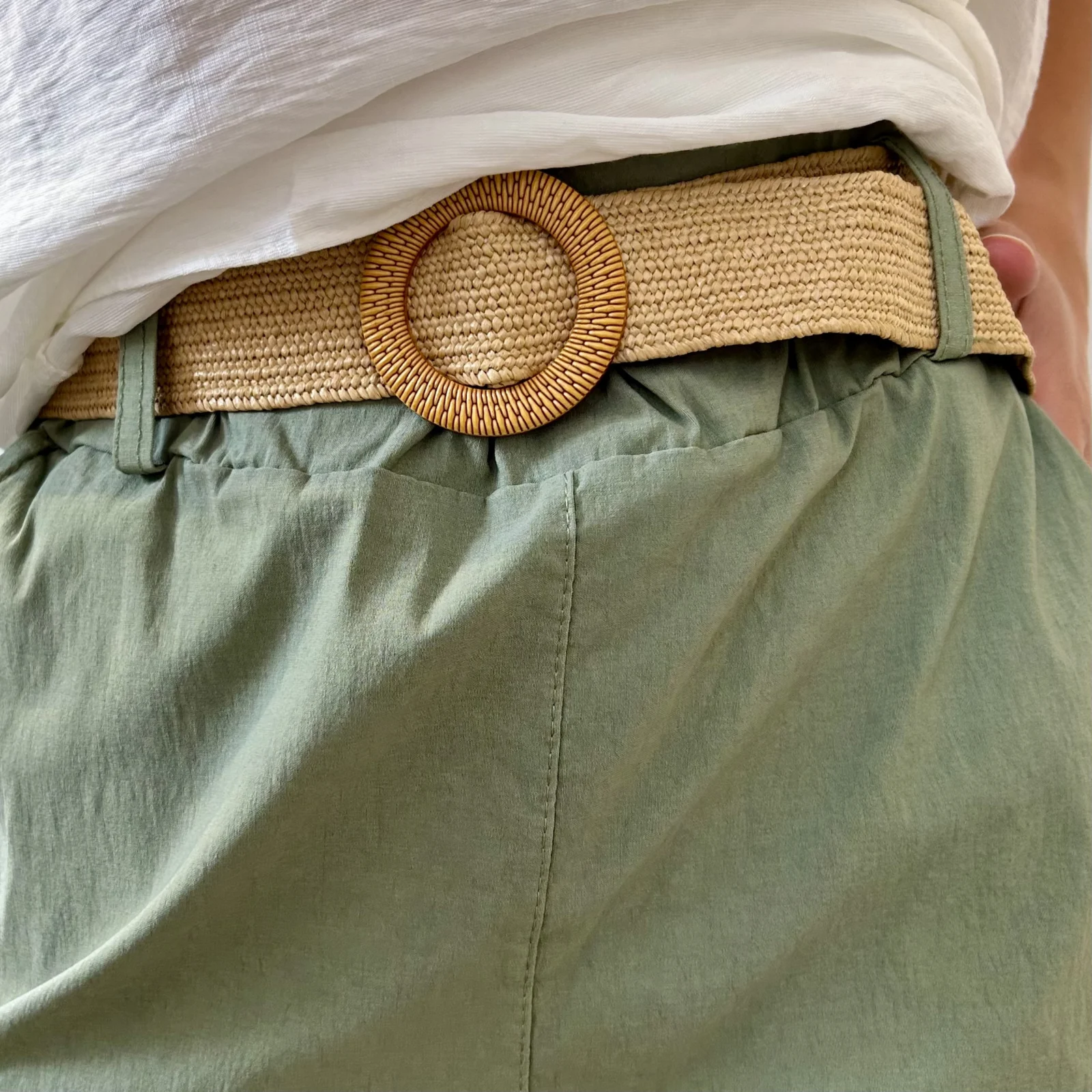 Short avec ceinture - kaki - taille-unique