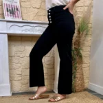 Jean Wide Leg femme 5 boutons VOGGO T36-T44 - noir - 44