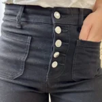 Jean Wide Leg femme 5 boutons VOGGO T36-T44 - noir - 44