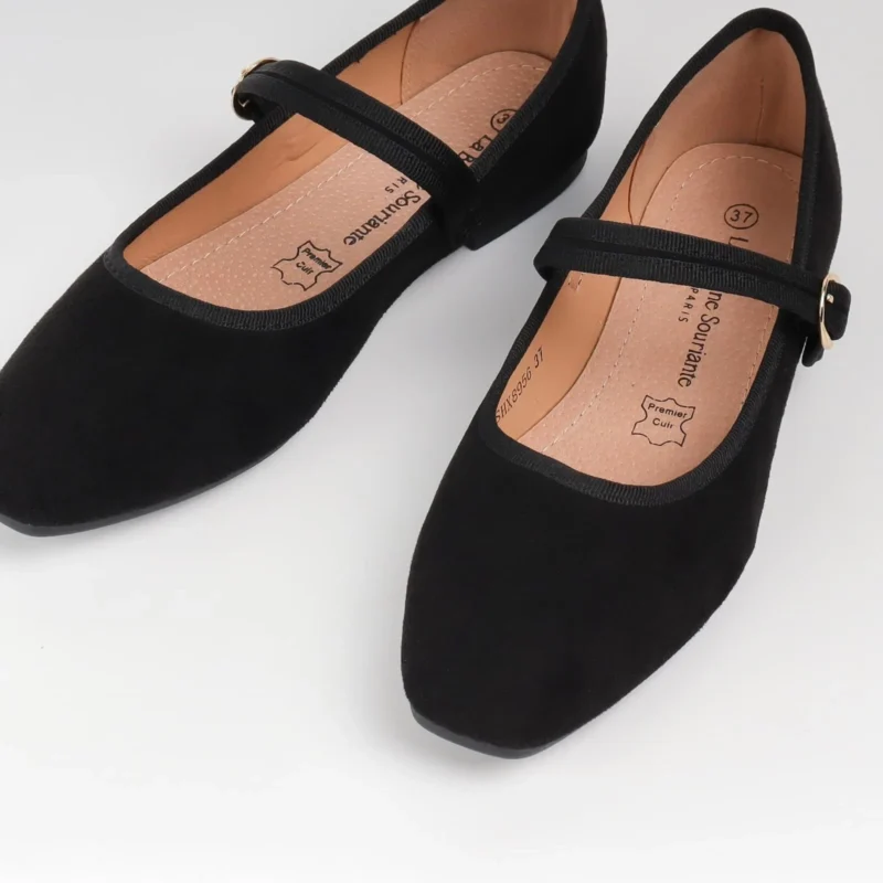 Ballerines noires à bride - noir - 41