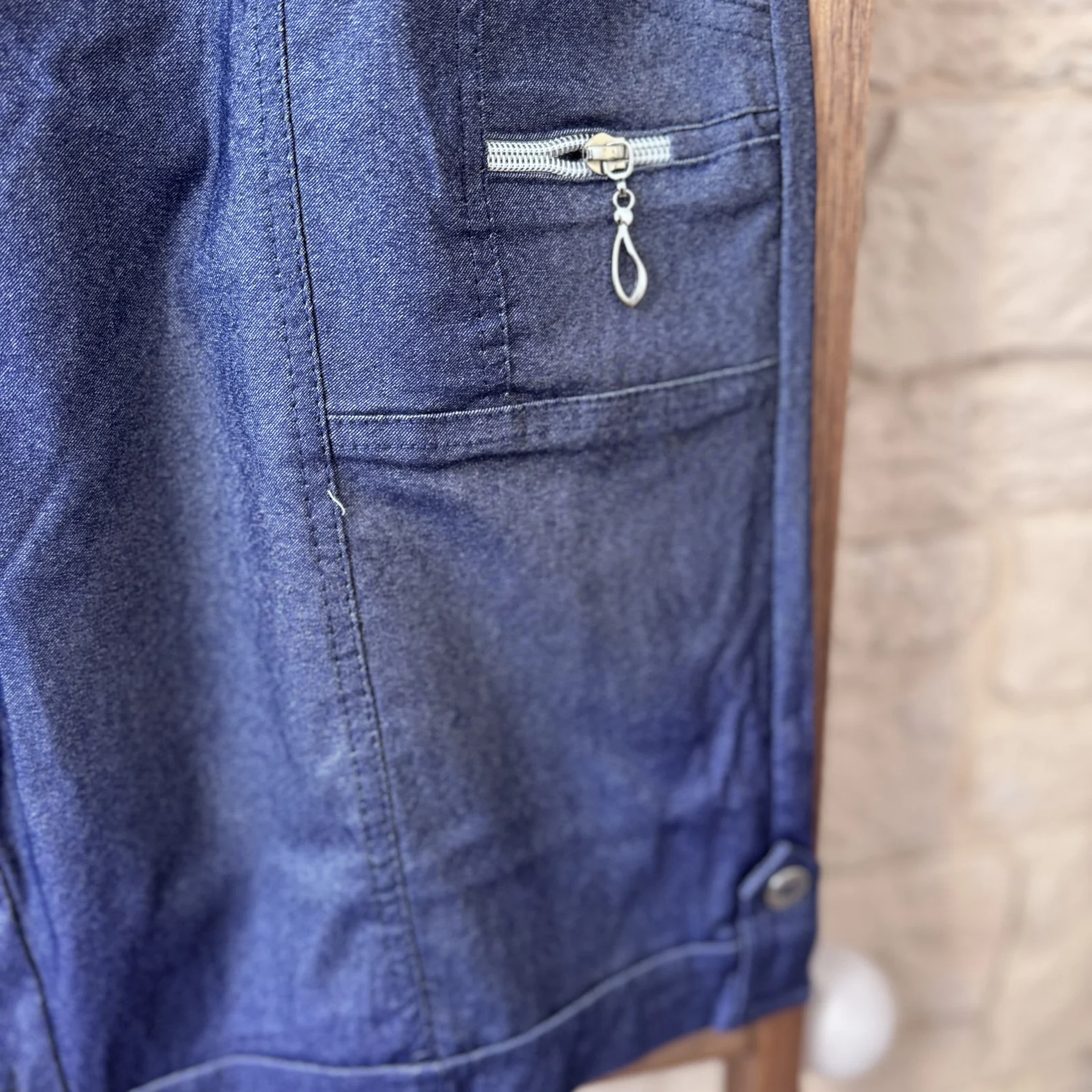 Short confort femme à poches zippées - bleu-jeans - 58