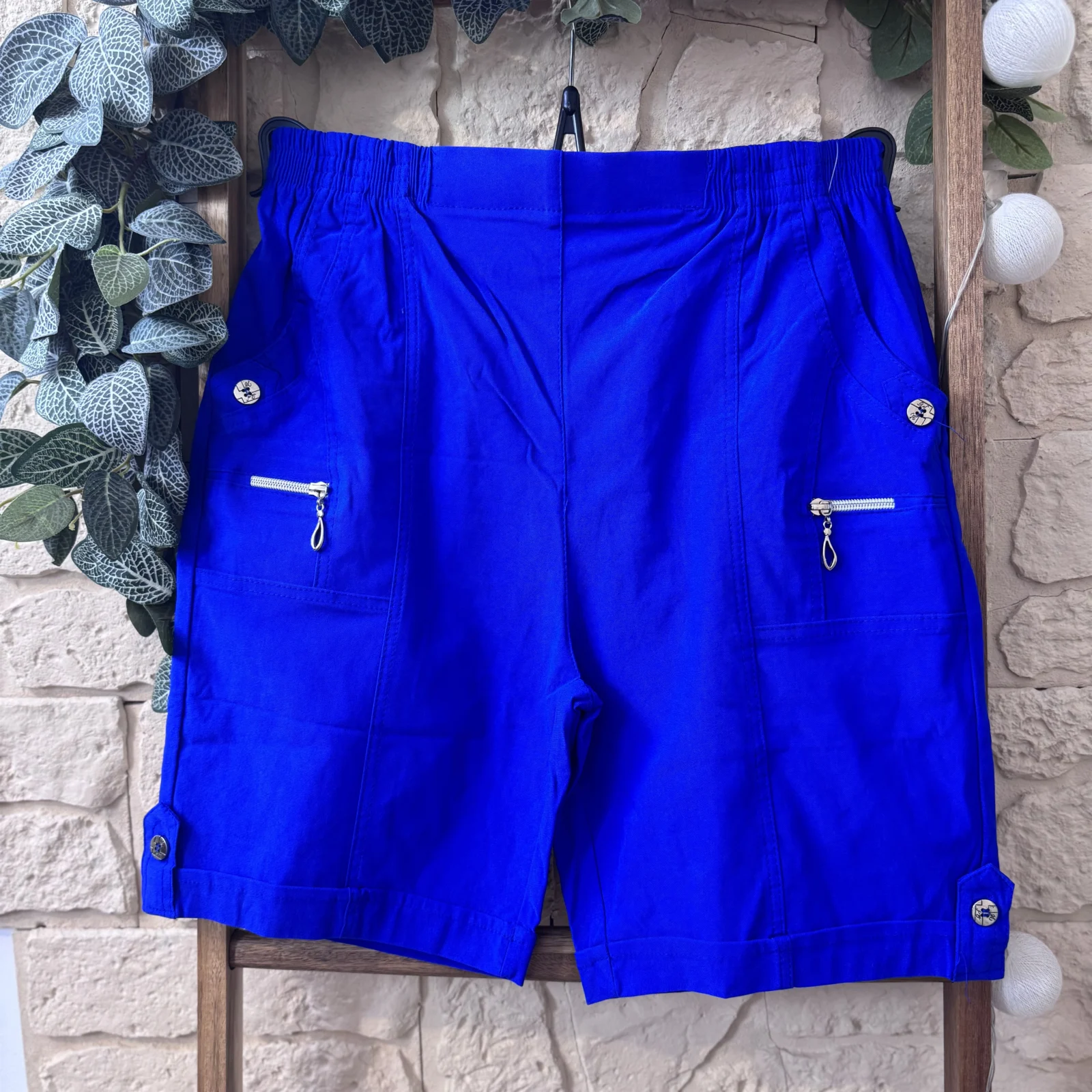 Short confort femme à poches zippées - bleu-royal - 58