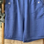 Short fluide confort femme à taille élastiquée - bleu-indigo - 58